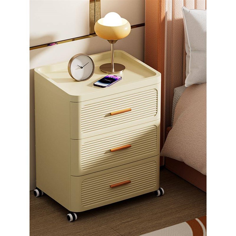 加厚塑料床头柜抽屉式家用卧室床边小型小柜子简约现代储物置物柜