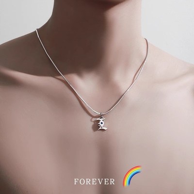 星芒字母项链男高级感嘻哈配饰锁骨链女2023新款爆款个性男生吊坠