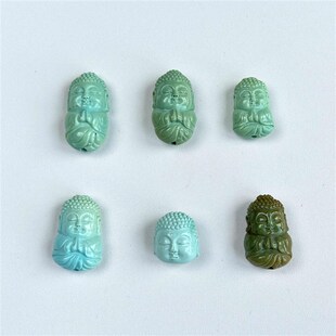 原矿绿松石宝宝佛天然瓷釉级无优化 湖北十堰 一物一图文玩配饰