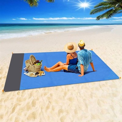Large Pocket Picnic Blanket Waterproof Beach Mat Sand Free B