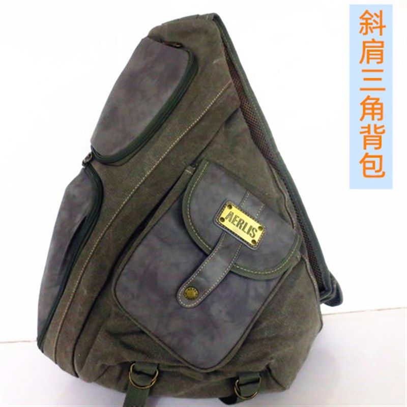 新款超大胸包男士斜挎包韩潮帆布单肩包斜背水滴包运动休闲大容量