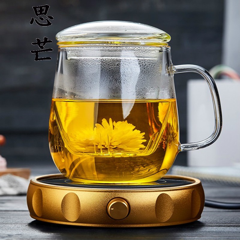 喝茶玻璃杯带把红茶杯茶水t分离杯带盖过滤办公室喝水杯女家用泡