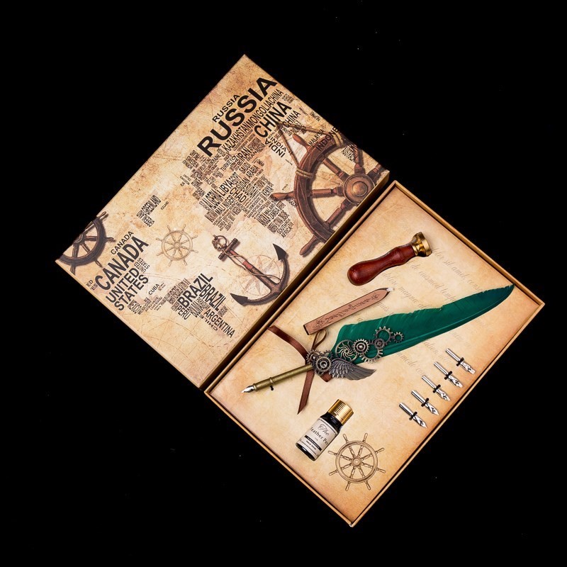 画画蘸墨涂料g羽毛笔墨水男生男友只装笔尖小巧朋友网红蘸笔加长