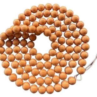 猴头手串雕刻正圆光珠脖挂108颗长串老型圆珠文玩桃核佛珠项链男