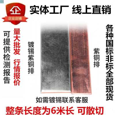 厂促新T2紫铜排扁h条接地紫铜排 T3镀锡铜排紫铜条铜方块汇品