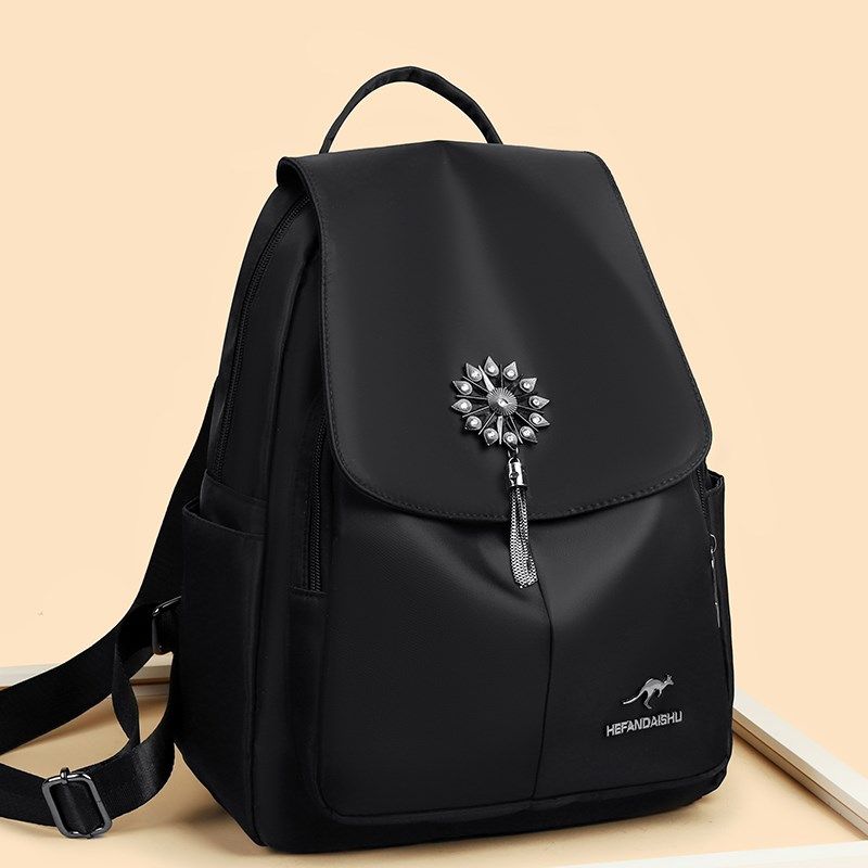 牛津布大容量双肩包女2024新款潮韩版百搭时尚帆布书包女士小背包