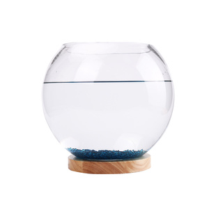 客厅小型桌面白缸玻璃圆形超鱼热带L斗鱼缸夜灯迷你水族箱