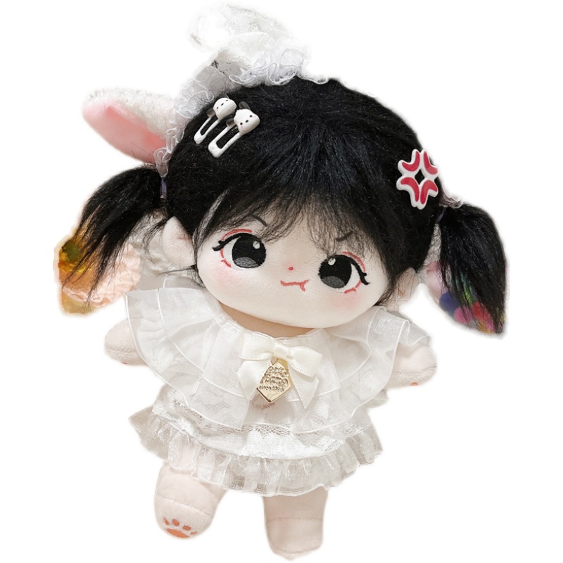 现货棉花娃娃衣服20cm无属性可爱裙子白色蕾N丝衣服套装玩偶公仔