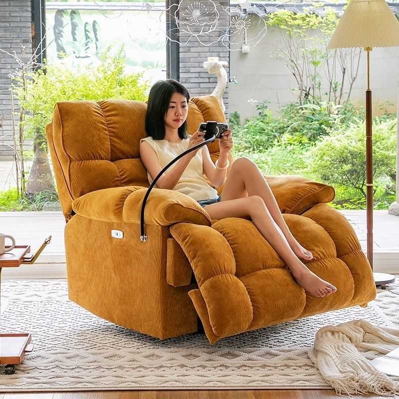 头等多功能舱太空旋转懒人沙发可躺可睡云朵单人沙发电动按摩摇椅