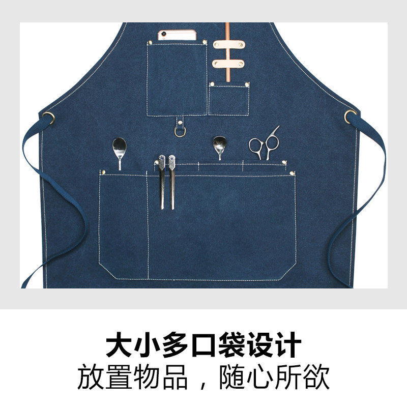 防水围裙定制印logo美甲花艺师奶茶店餐厅咖啡师发型师男女工作服