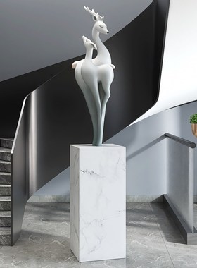 大型落地麋鹿摆件家居饰品轻奢客厅展厅玄关雕塑工艺品乔迁礼品