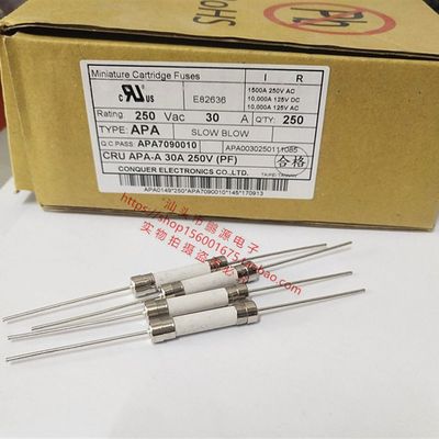 推荐APA 30A 250V 6*32mm 陶瓷保险管 进口 带引脚 带引线 通用6*