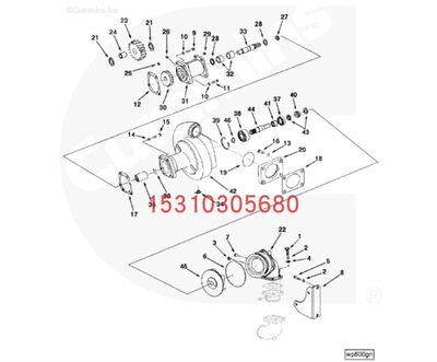 速发康明斯柴油发动机KV12水泵(KTA38)水泵3635063 3635807 40860