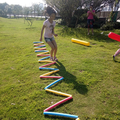 网红Hopscotch Kids Jump Lattice Training Sport Toys Sticks B