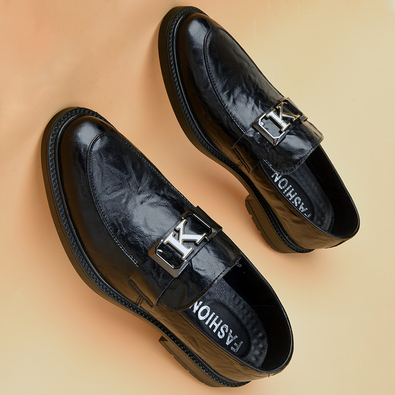 皮鞋男款一脚蹬软底休闲商务正装英伦风男鞋秋季款2023新款豆豆鞋,流行男鞋,休闲皮鞋,淘宝优惠券,粉丝福利购,淘宝优惠卷