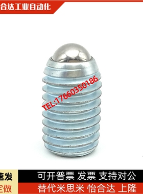 ZAC02重载型内六角孔球头柱塞带螺纹弹簧钢珠锁销BPM3 4 5 6 8 10