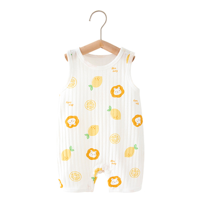 新生婴儿连体衣纯棉夏季薄款宝宝衣服男包屁衣夏装哈衣爬服女无袖