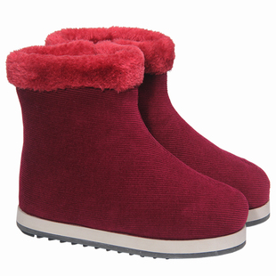 雪地靴 外穿中老年棉鞋 手工防滑保暖棉鞋 女加绒靴子泡沫牛筋底冬季