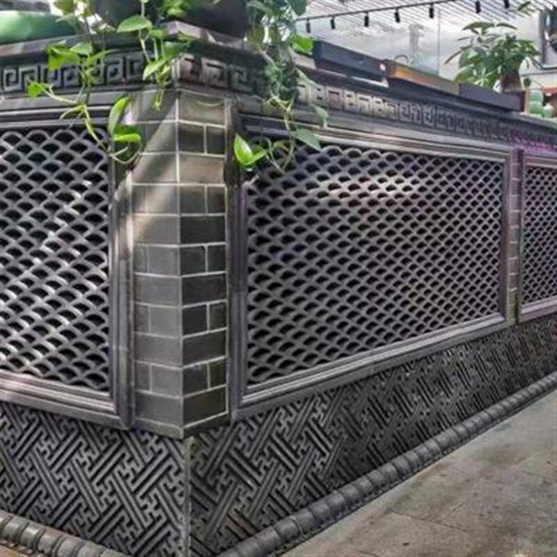 仿古一体鱼鳞窗花 装饰立瓦 小青瓦 围墙装饰瓦 一体瓦
