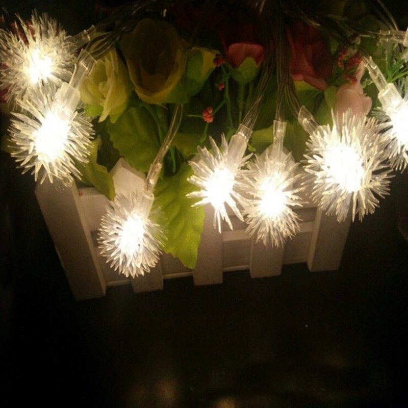 1.5M 10Leds LED Snow Pompon Fairy String Light For Christmas