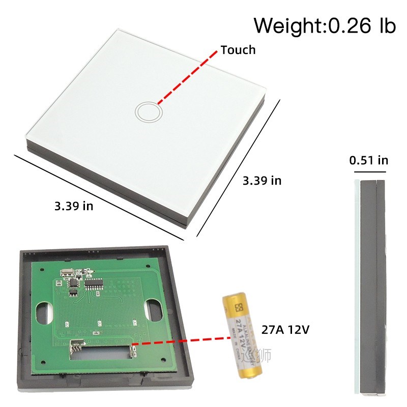 Touch Light Switch Wireless Remote Control 433MHz AC 110V 22