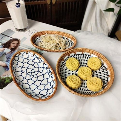 极速Japanese Fruit Cake Platter 202 Storage Basket Ceramic