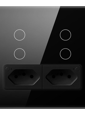 巴西规WidFi墙壁灯开关带插座4X4 Alexa语音控制智能开关