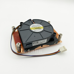 2011长方形平台 1U伺服器CPU散热器纯铜 涡轮侧吹风扇 超薄款 全新