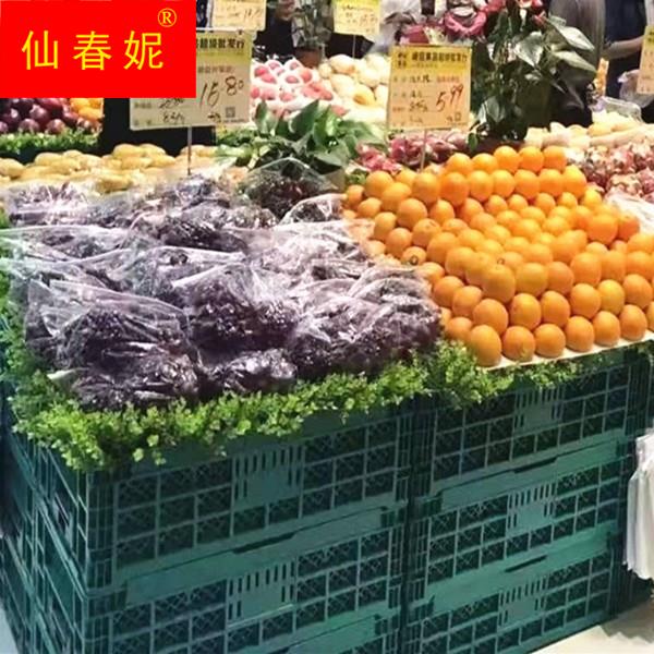 塑叠筐水蔬筐菜j筐折超叠折周转头箱果框市水料果店架货架堆展示
