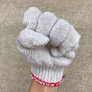 纱手套劳保耐磨加厚手套工作防滑工地搬运白色手套800G纱手套