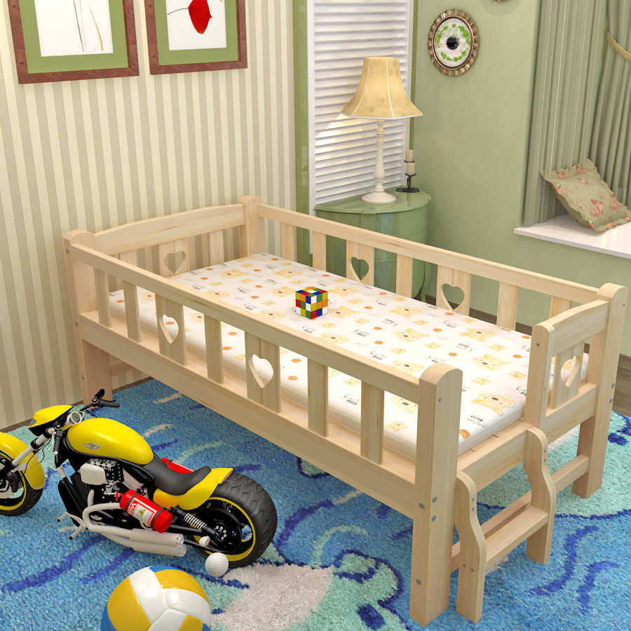 儿童拼接床实木床小孩带护栏女孩公主床幼儿园婴儿加宽床宝宝床垫,住宅家具,儿童拼接床,淘宝优惠券,粉丝福利购,淘宝优惠卷