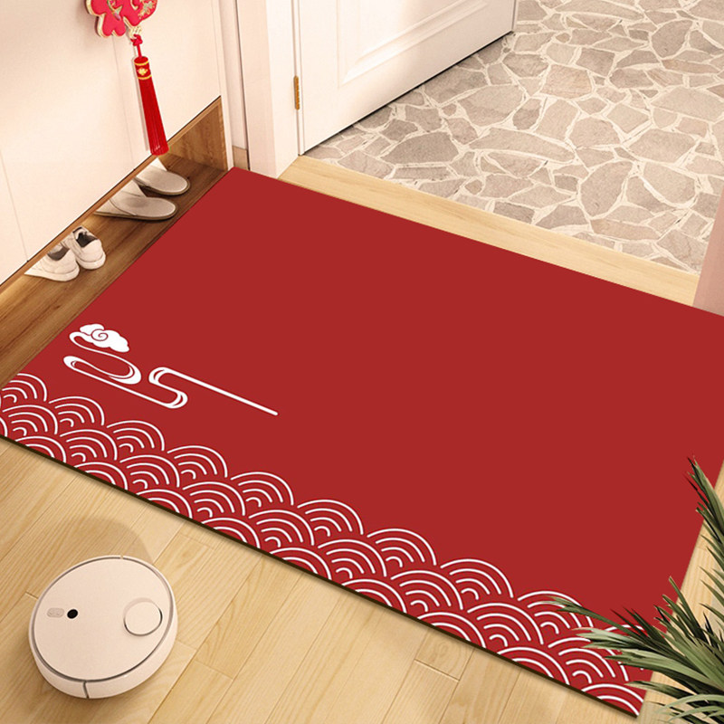 pvc纯红色入户门地垫门口脚垫门垫进门地毯可擦免洗裁剪中式垫子,居家布艺,入户地垫,淘宝优惠券,粉丝福利购,淘宝优惠卷