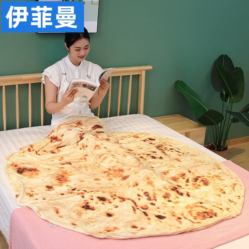 搞怪毯子大饼煎饼毯子西瓜夏凉被毛毯空调被盖印度飞饼法兰绒毯子