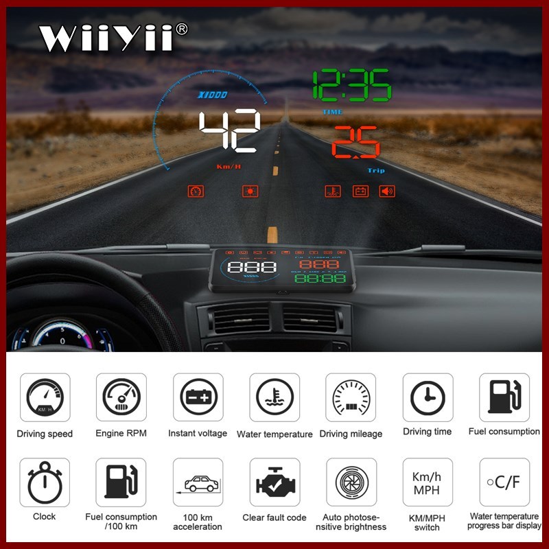 速发A9 OBD2 Car Hud Head Up Display Speedometer 5.5