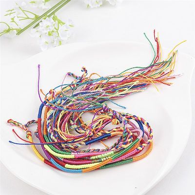 速发10Pcs/Sets Colorful Rainbow Color Mix Braid Bracelets wo