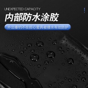 新款/新款涂鸦双层三层渔具包鱼竿包加厚防水耐磨提背两用多功能