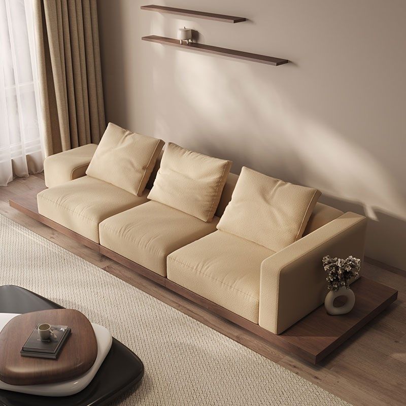 直销新品侘寂日式风沙发实木胡a桃色别墅大平层极简客厅大户型民