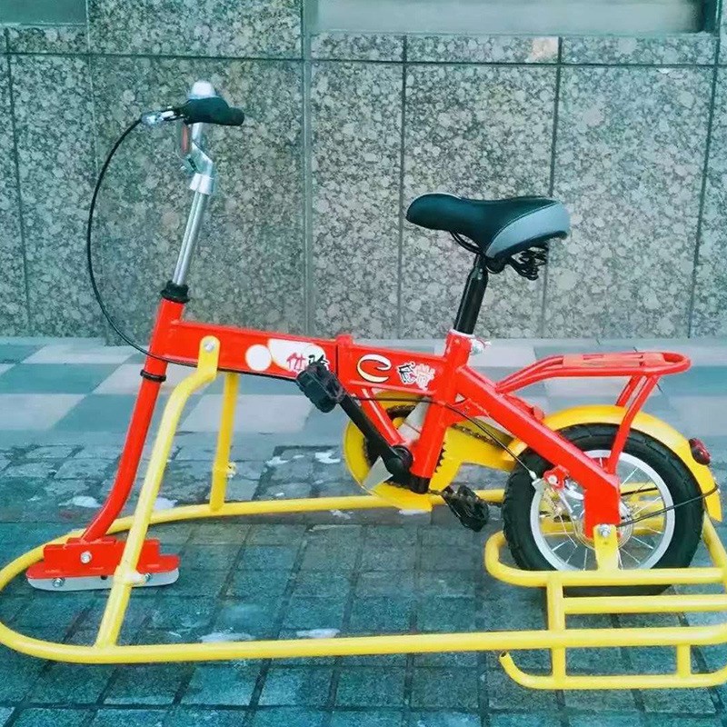 雪地自行车儿童单人冰车冰上户外运动冰车子爬犁冬季滑冰滑雪车