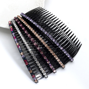 密齿梳刘海梳顶h夹倒插韩国盘发头饰水钻发插梳子发卡发梳插梳防