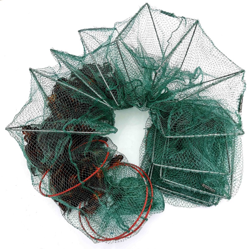 现货虾笼小龙虾网捕虾网大眼有结养殖G网捕大留小加厚大鱼笼手抛