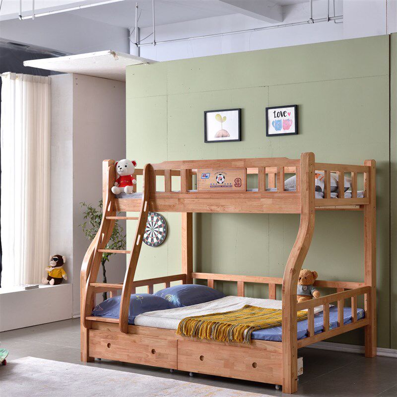 上下床双层床大人儿童子母床成年宿舍上下铺木床橡木多