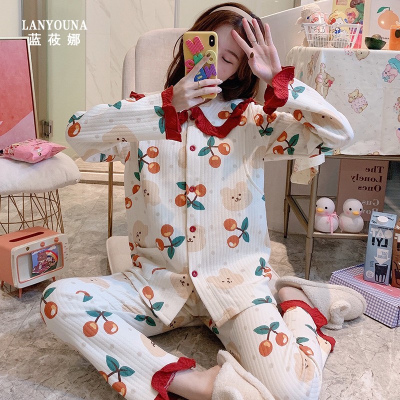 月子服秋冬季纯棉产后空气棉加厚孕妇睡衣女春秋1S2月份产妇哺乳