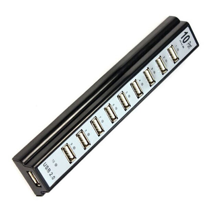 Power-Adapter 10-Port Computer Laptop Usb-2.0-Hub Hi-Speed f
