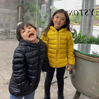 反季儿童轻薄羽绒服宝宝男童女童小童大童L大码童装洋气春秋外套
