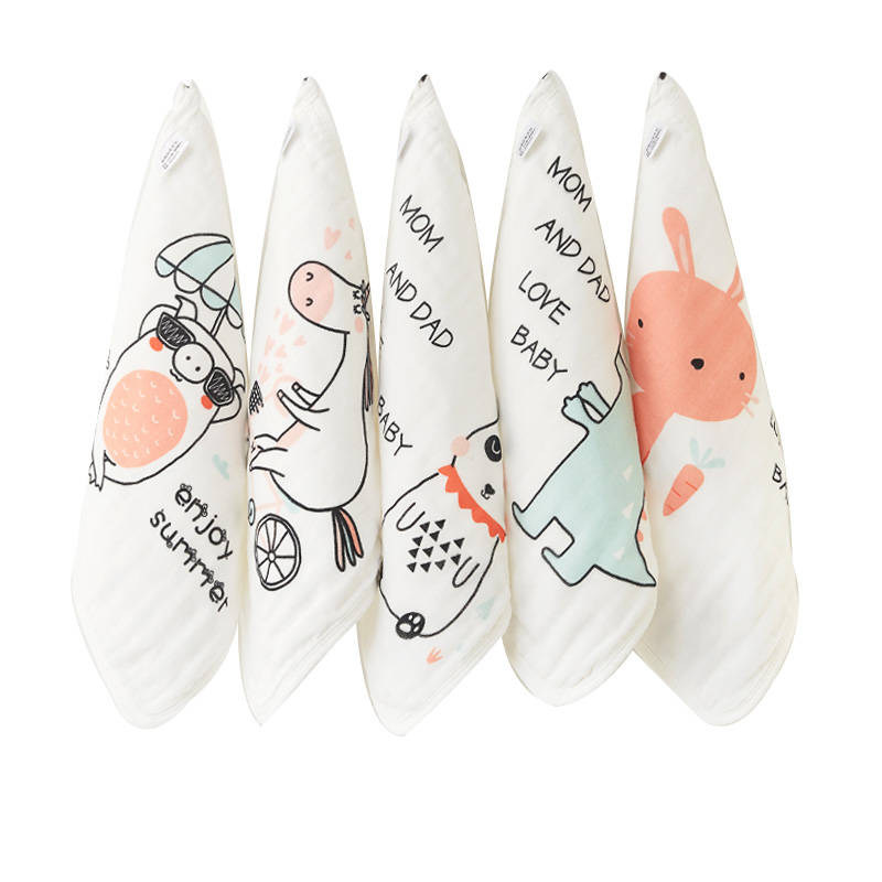 婴儿口水巾纯棉纱布毛巾宝宝用品儿童手帕新生幼儿超软洗脸小方巾