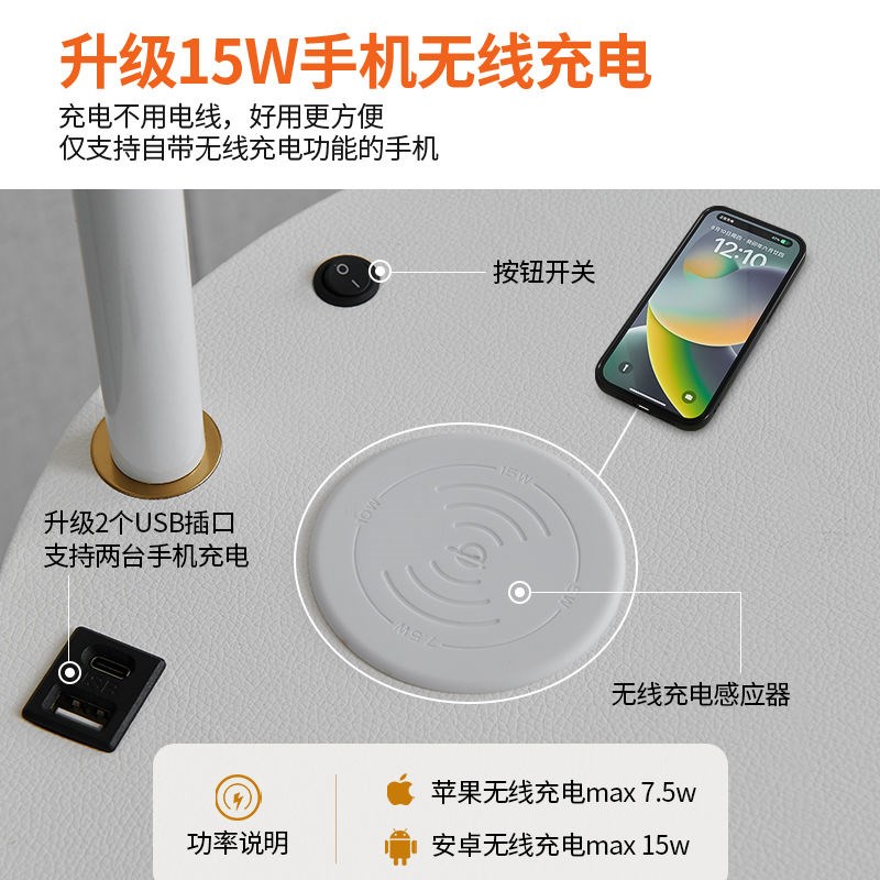 法式奶油风落地灯客厅卧室新款沙发艺术设计感网红床头柜台灯一体