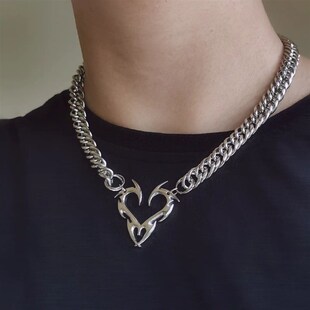 Flame Korean 推荐 Hollow Fashion Punk Love New Heart Pendant