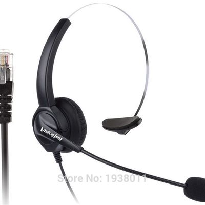 Comfortable Landline Wired Telephone Headset RJ9 Connector R