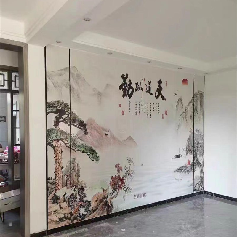 2025新款岩板电视背景墙客厅大板现代简约高温微晶石大理石电视墙
