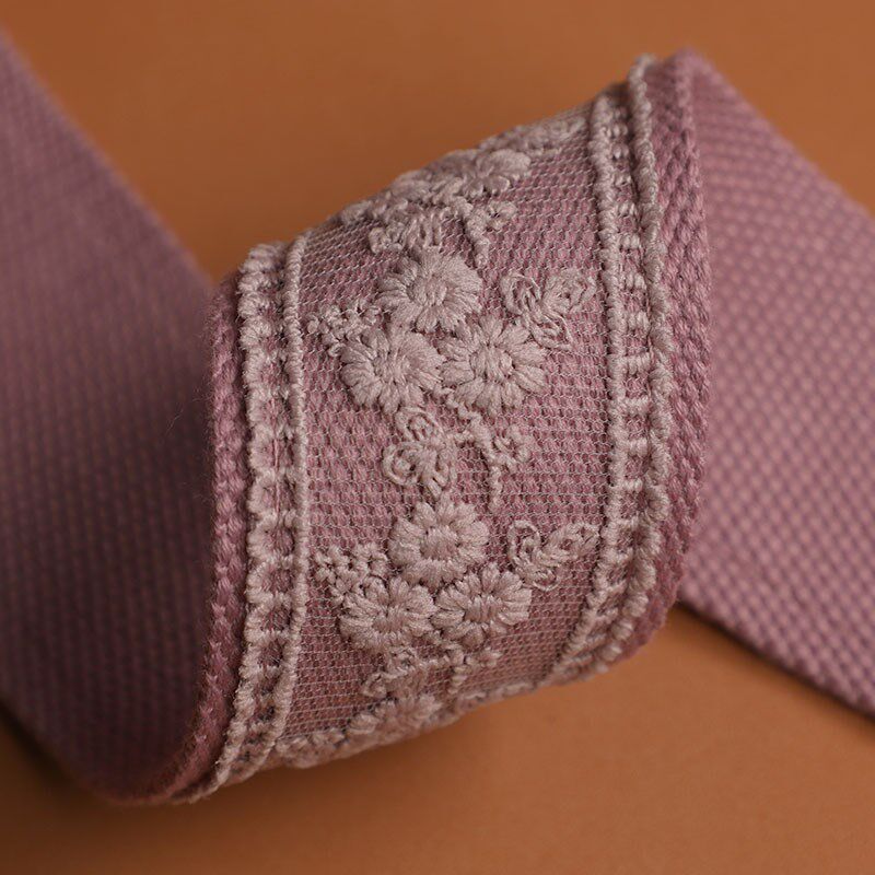 紫色蕾丝电吉他背带手工制u作木吉他肩带民谣加宽背带5cm加厚个性